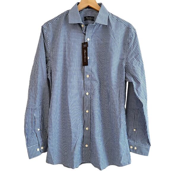 Kenneth Cole Slim Fit Long Sleeve Button Up Checkered Shirt - Picture 1 of 7